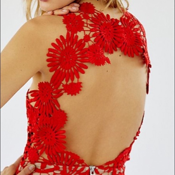 SAYLOR FOR FREE PEOPLE PRESLEY RED MINI DRESS - Picture 4 of 16